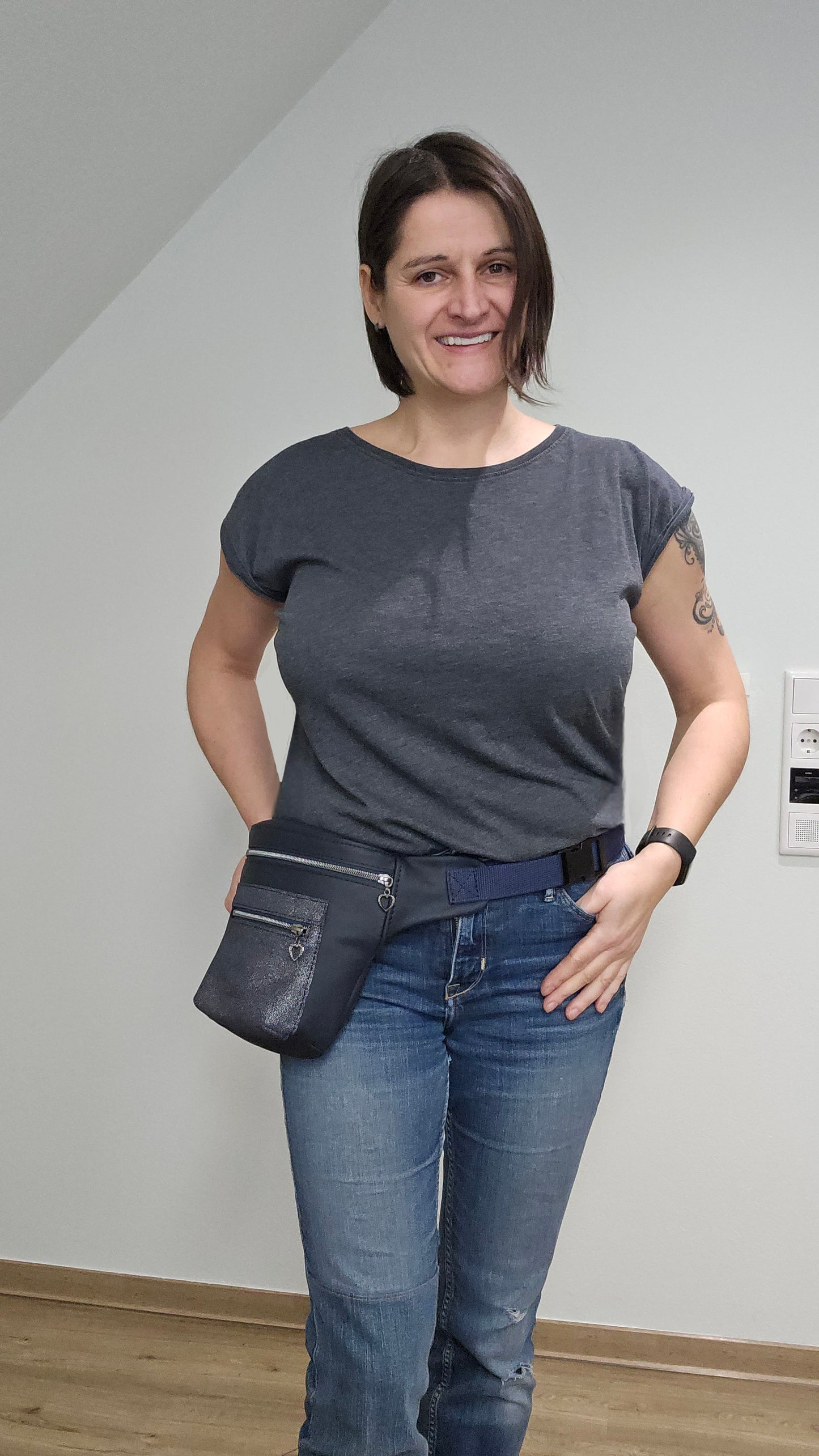 Hipbag Dunkelblau mit Glitzer