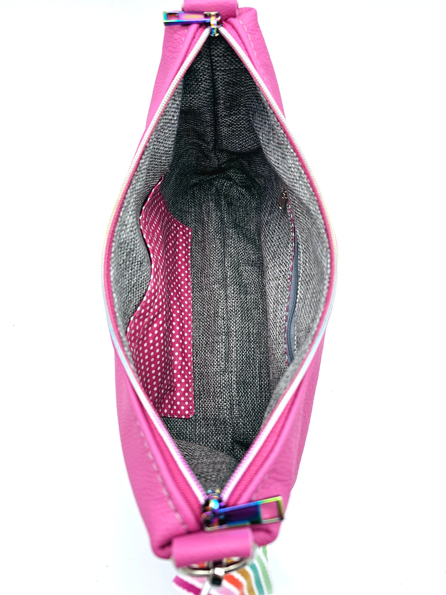 Ledertasche Merle, pink, Einblick