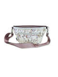 Crossbody Bag Big Clivia in Cremebeige mit Blumen & Bordeaux