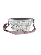 Crossbody Bag Big Clivia in Cremebeige mit Blumen & Bordeaux