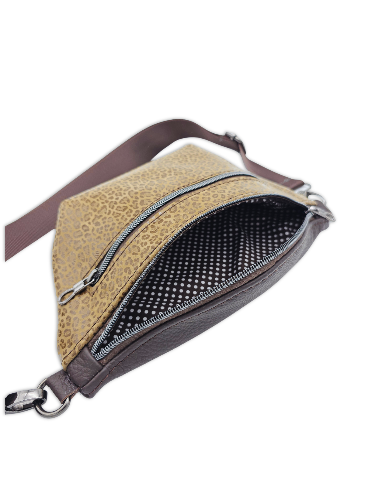 Crossbody Bag Clivia in Leo Braun & Dunkelbraun