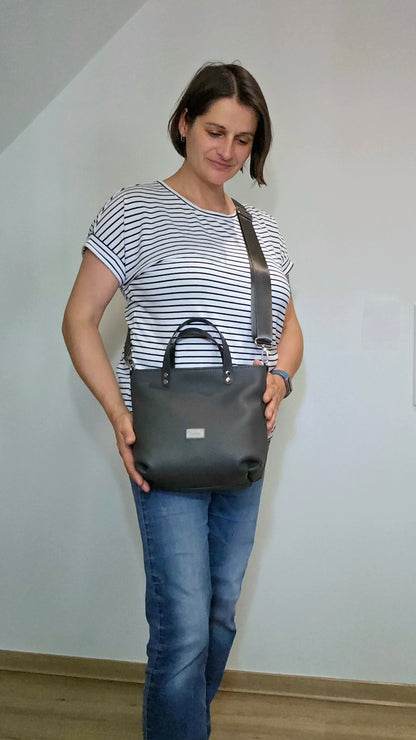 Ledertasche Karin in Dunkelgrau