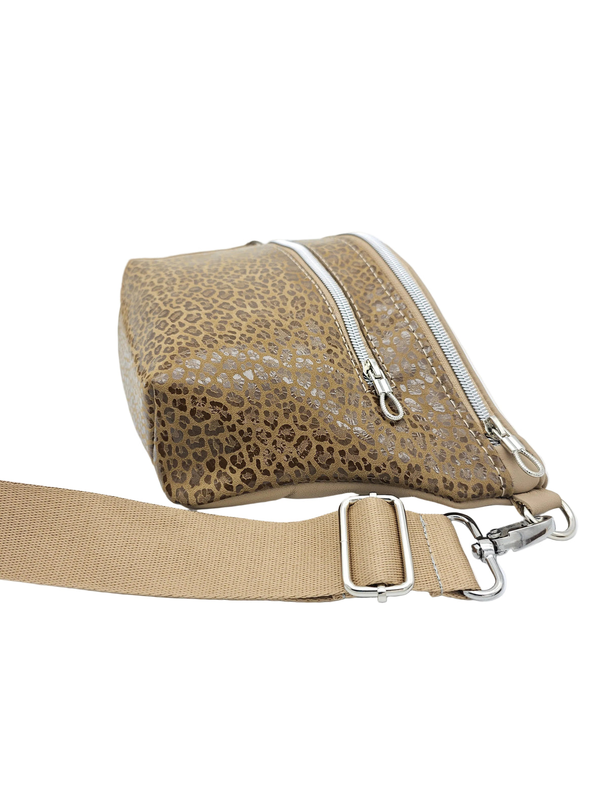 Crossbody Bag Big Clivia in Leo Braun & Sandbeige