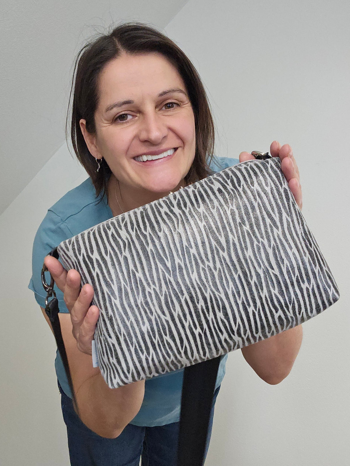 Lederhandtasche Anke in Zebra-Optik