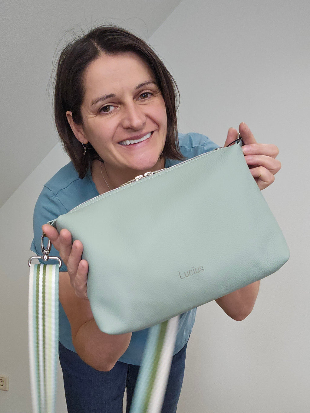 Lederhandtasche Anke in Salbei