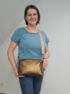 Lederhandtasche Anke in Bronze Glatt