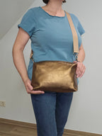 Lederhandtasche Anke in Bronze Glatt