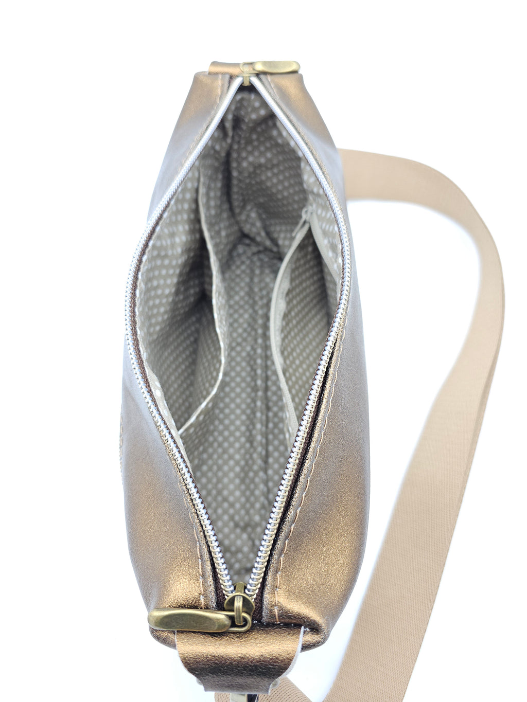 Lederhandtasche Anke in Bronze Glatt