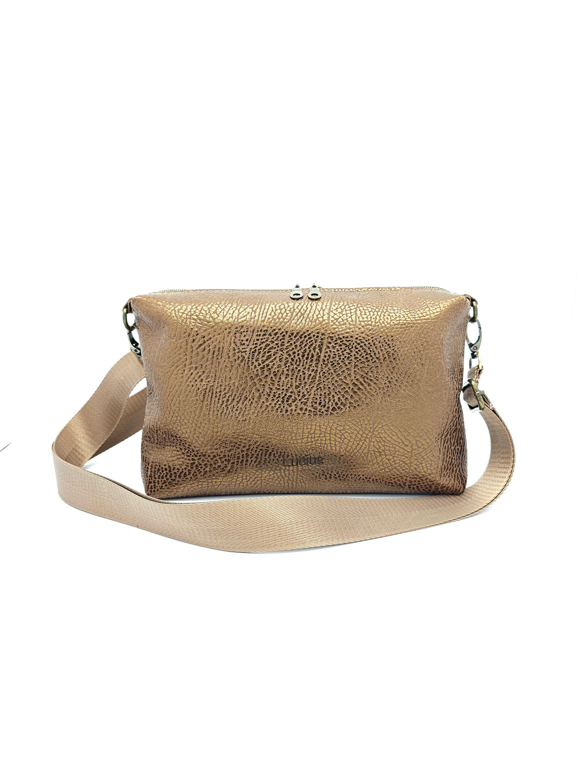 Lederhandtasche Anke in Bronze Struktur