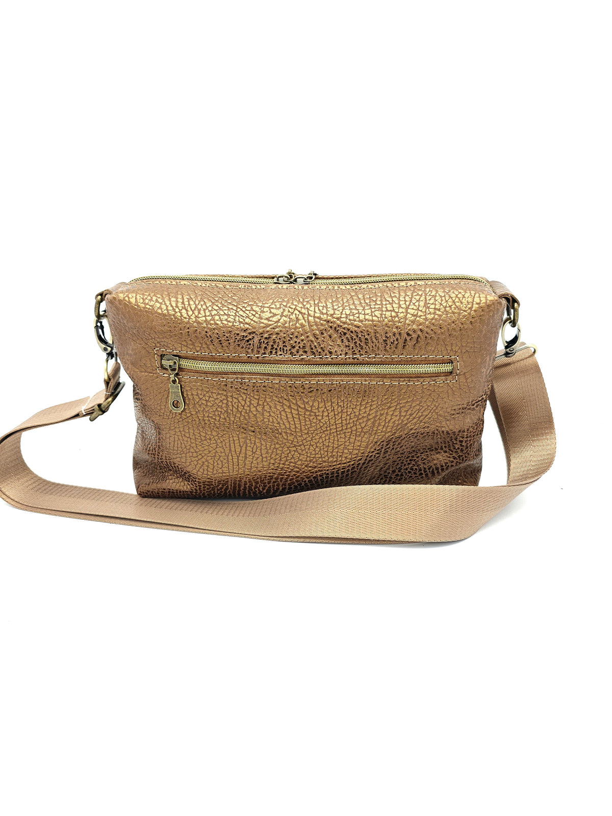 Lederhandtasche Anke in Bronze Struktur