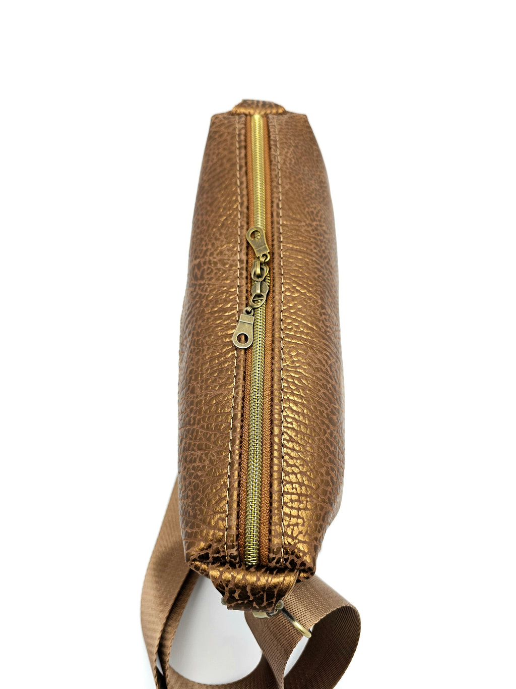 Lederhandtasche Anke in Bronze Struktur