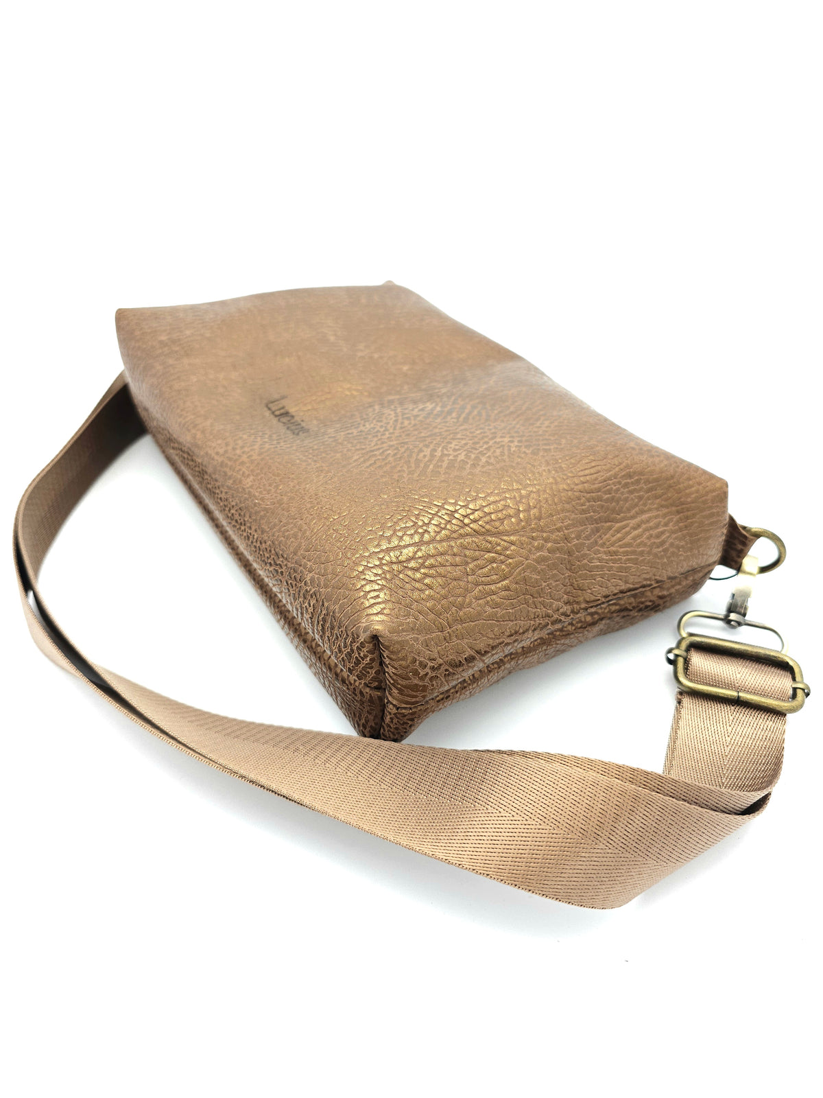 Lederhandtasche Anke in Bronze Struktur