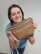 Crossbody Bag Clivia in Cognac & Nougatbraun