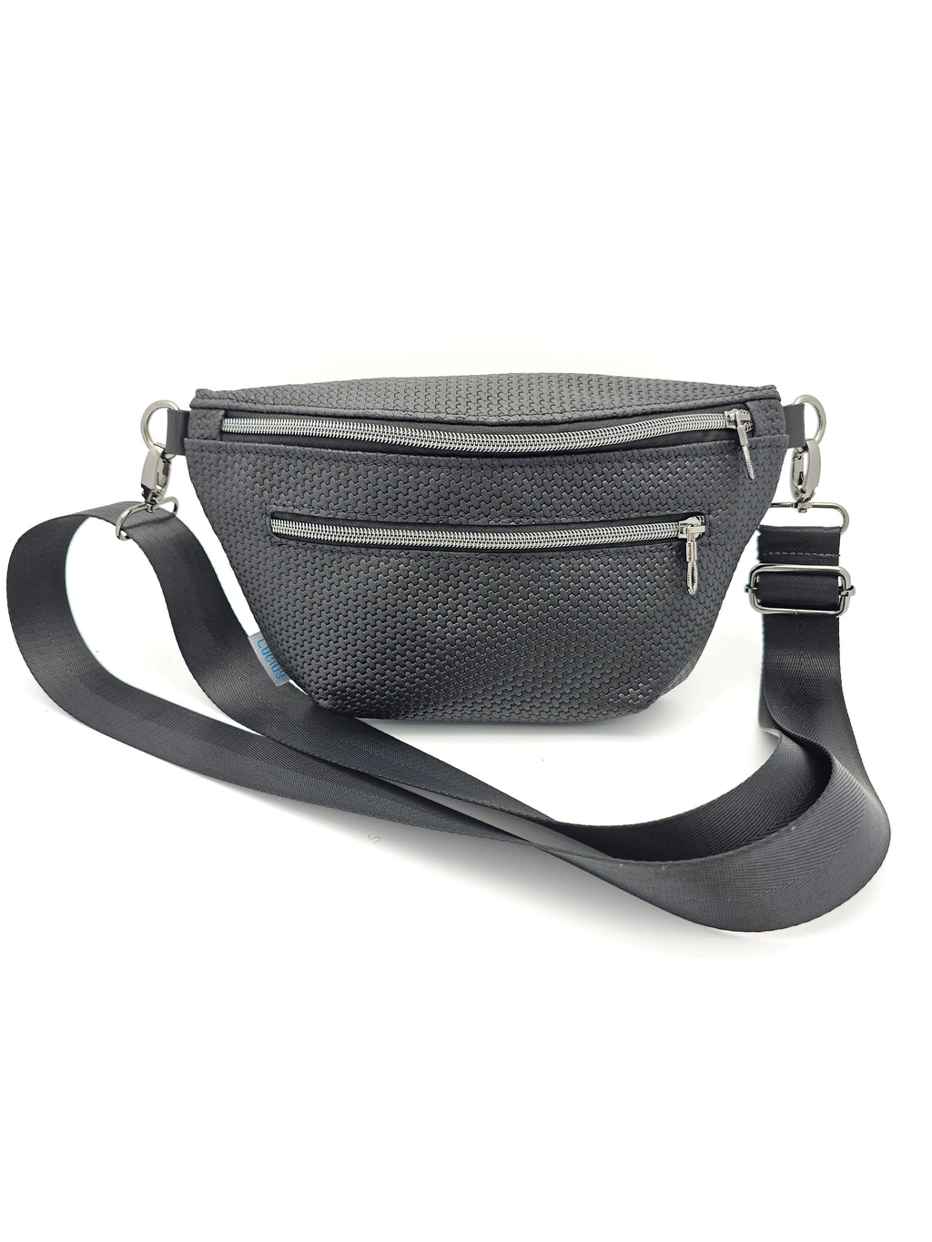 Crossbody Bag Clivia in Schwarz mit Weboptik