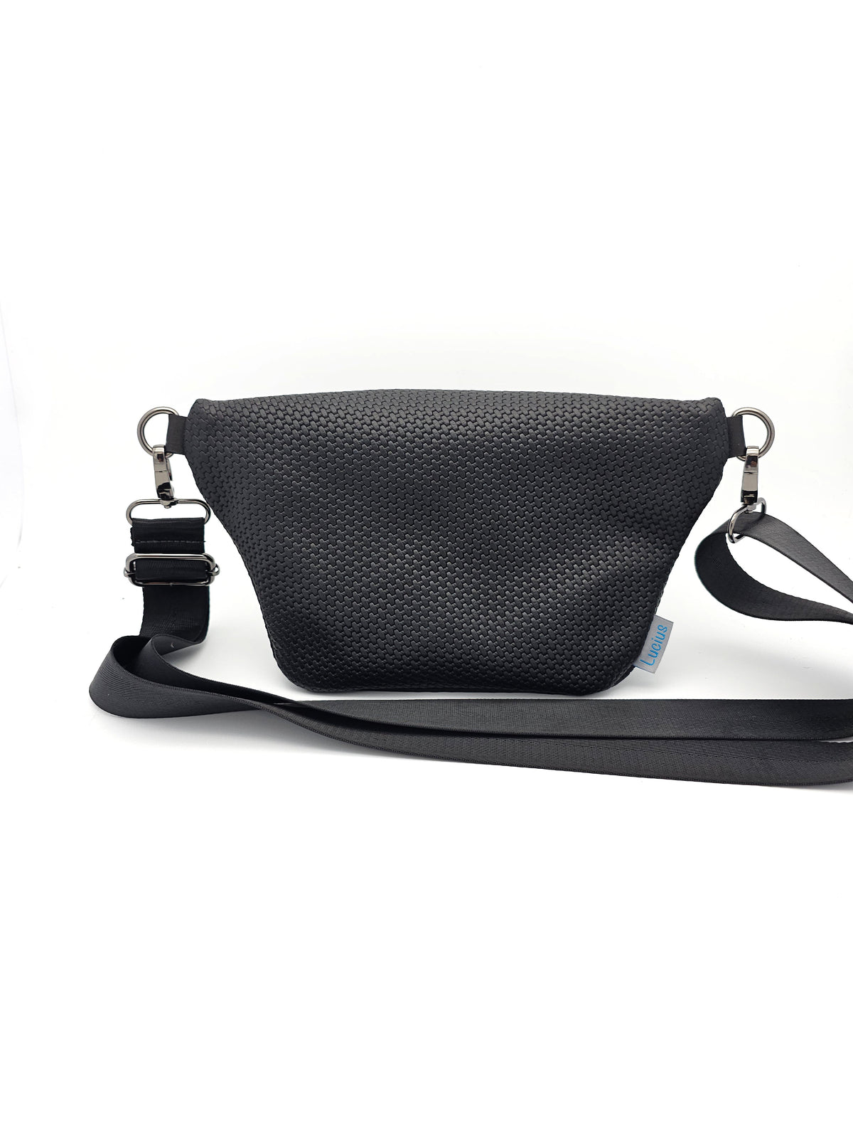 Crossbody Bag Clivia in Schwarz mit Weboptik