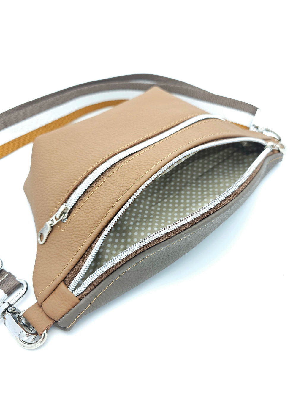 Crossbody Bag Clivia in Cognac & Nougatbraun