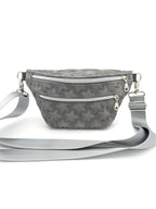 Crossbody Bag Clivia in Veloursleder Grau mit Sternprägung