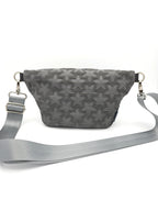 Crossbody Bag Clivia in Veloursleder Grau mit Sternprägung