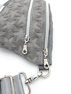 Crossbody Bag Clivia in Veloursleder Grau mit Sternprägung