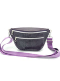 Crossbody Bag Clivia in Strukturleder Aubergine mit Reptiloptik II
