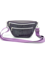 Crossbody Bag Clivia in Strukturleder Aubergine mit Reptiloptik II