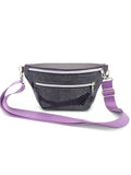 Crossbody Bag Clivia in Strukturleder Aubergine mit Reptiloptik I