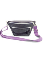 Crossbody Bag Clivia in Strukturleder Aubergine mit Reptiloptik I