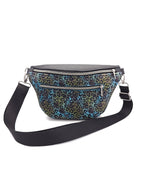 Crossbody Bag Big Clivia Veloursleder Leo Multicolor & Schwarz