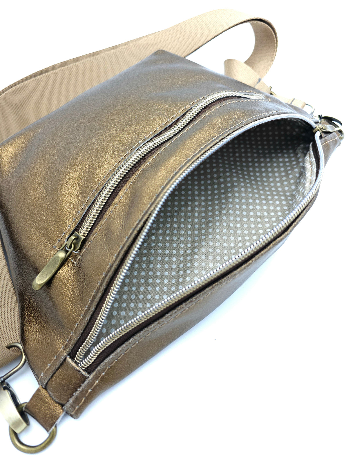 Crossbody Bag Big Clivia in Bronze