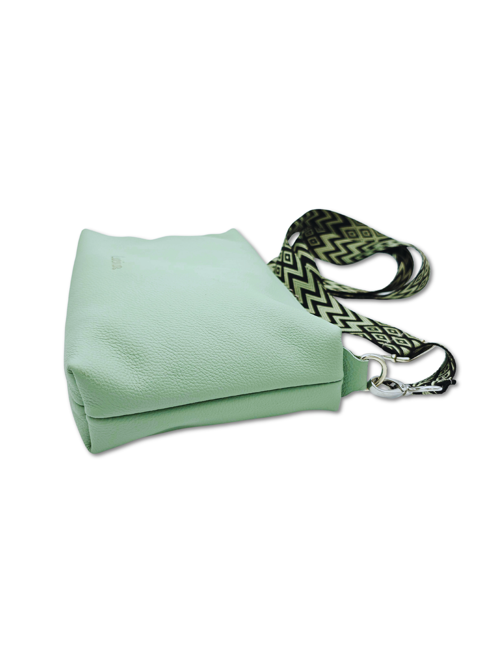 Lederhandtasche Anke in Salbei & Schwarz