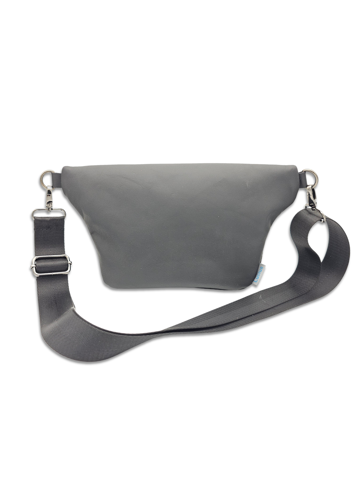 Crossbody Bag Big Clivia in Strukturleder mit Reptilprägung Schwarz