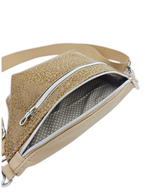 Crossbody Bag Big Clivia in Leo Braun & Sandbeige