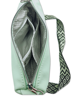 Lederhandtasche Anke in Salbei & Schwarz