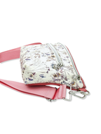 Crossbody Bag Big Clivia in Cremebeige mit Blumen & Altrosa