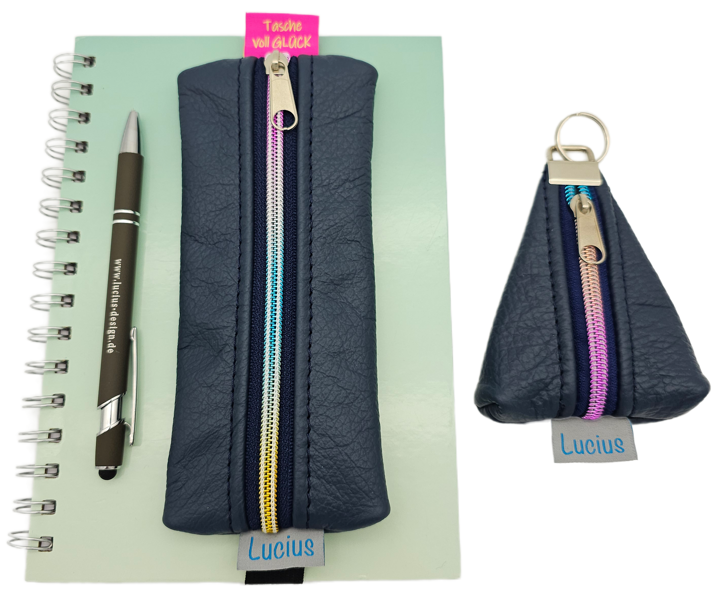 Set Stiftemäppchen & Anhänger in Dunkelblau