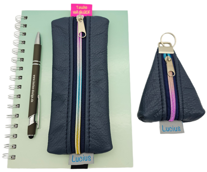 Set Stiftemäppchen & Anhänger in Dunkelblau