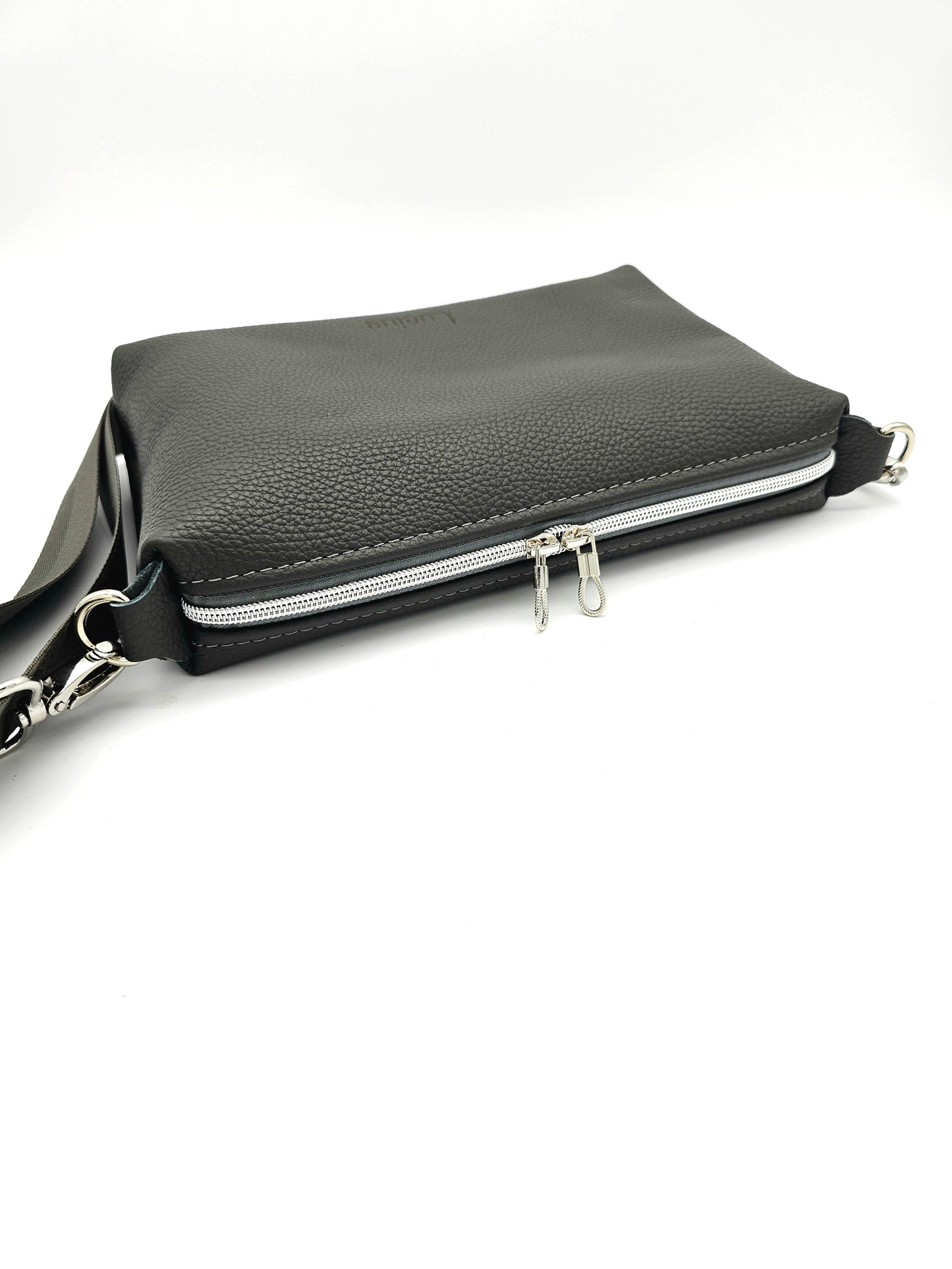 Lederhandtasche Anke in Dunkelgrau