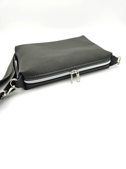 Lederhandtasche Anke in Dunkelgrau