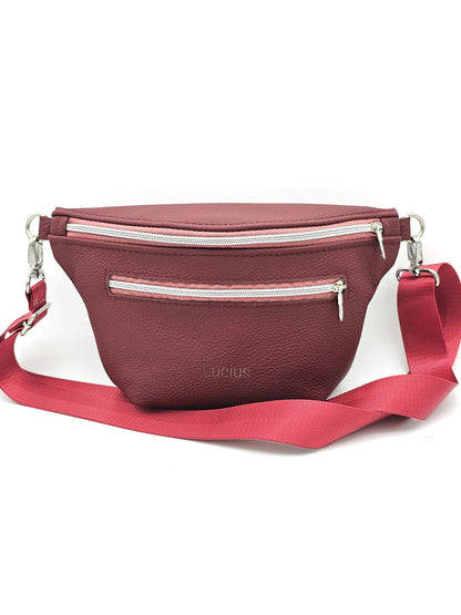 Crossbody Bag Big Clivia in Weinrot