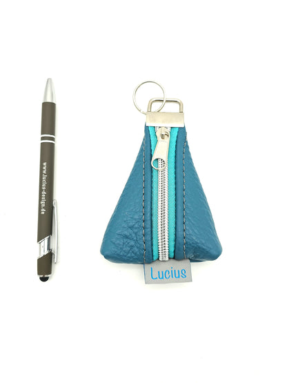 Schlüsselanhänger oder Taschenbaumler in Petrol - Silber