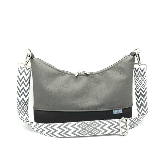 Ledertasche Levka, grau, von vorne
