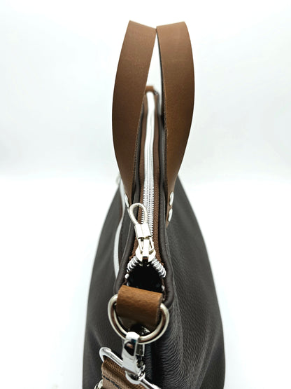 Totebag Katja in Dunkelbraun & Cognac