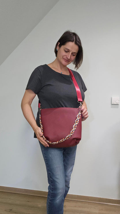 Totebag Katja in Weinrot / bunt