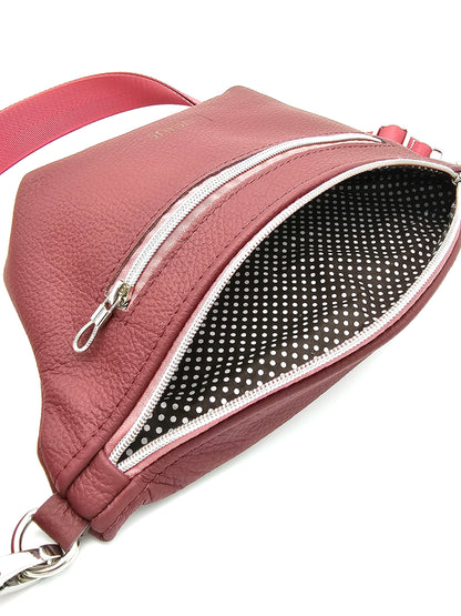 Crossbody Bag Big Clivia in Weinrot