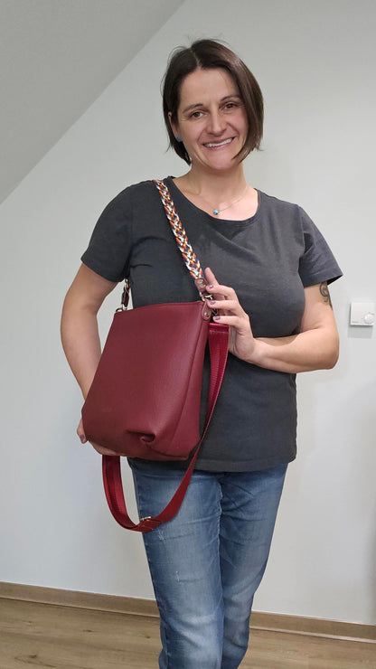 Totebag Katja in Weinrot / bunt