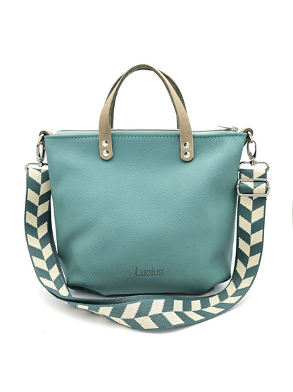 Totebag Katja in Minttürkis, Foto von vorne 