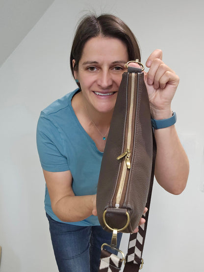 Moonbag Moni Dunkelbraun & Messing