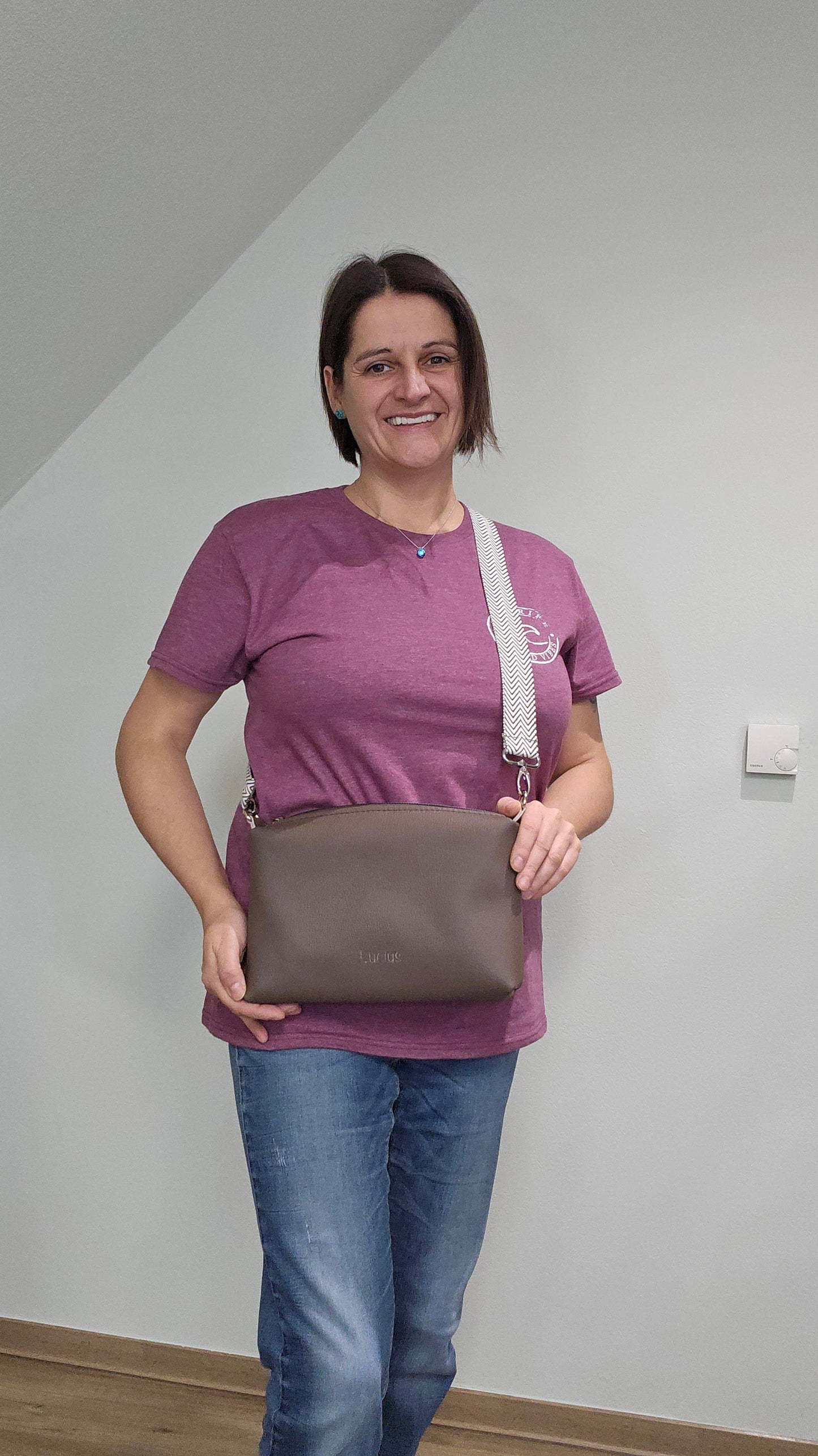 Lederhandtasche Anke in Nougatbraun