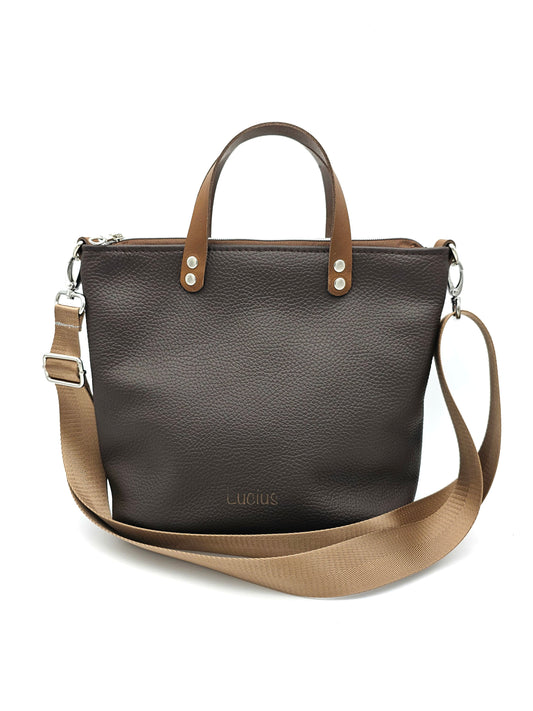Totebag Katja in Dunkelbraun & Cognac