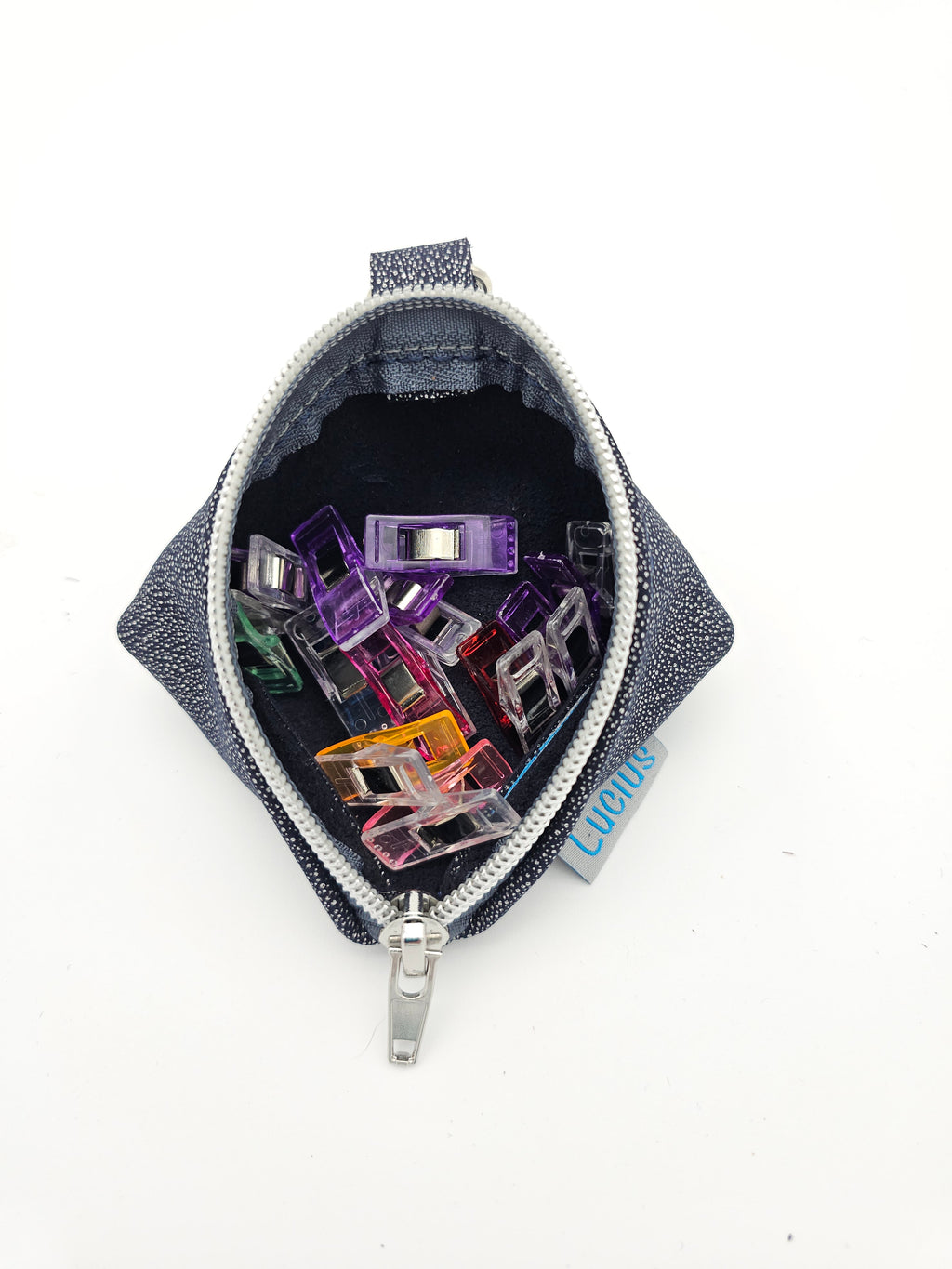 Schlüsselanhänger / Taschenbaumler in Dunkelblau & Glitzer